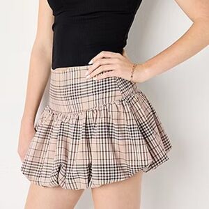 Arizona Jean Co Size S Pleated Plaid Pull-on Mini Skirt Skort